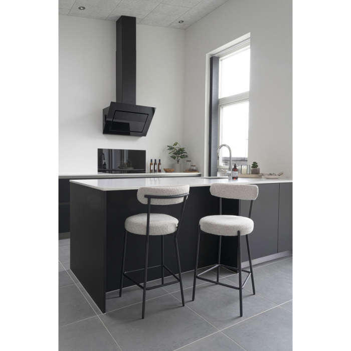 House Nordic Taburet de bar Badalona, cataramă, alb, negru [6]