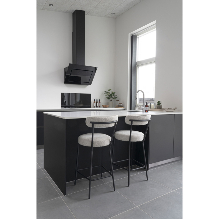 House Nordic Taburet de bar Badalona, cataramă, alb, negru [7]