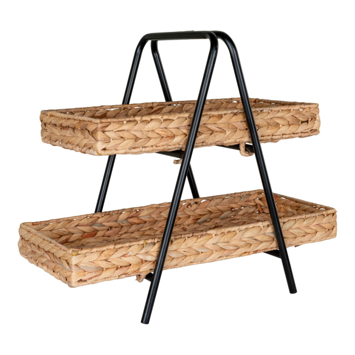 House Nordic Tava Alfaro din răchită cu picioare din metal negru, hiacint de apă, 42x23x43,5 cm [3]