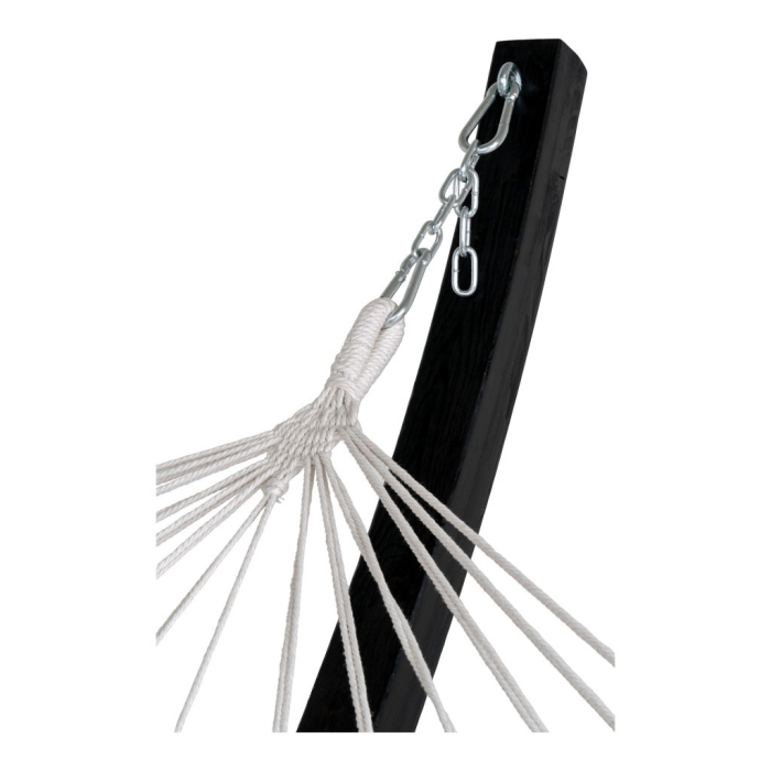 House Nordic Tripoli hamac pe suport din lemn negru-gri-alb [5]