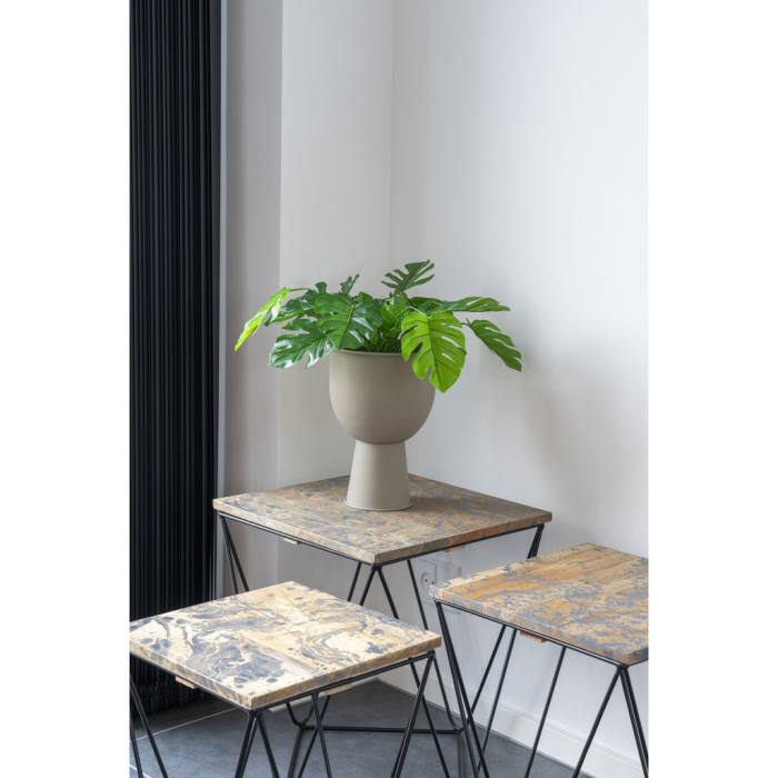 House Nordic Vas de flori Amalfi, oțel, gri bej, ø19x27 cm [4]