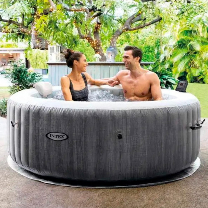 Intex Cadă cu hidromasaj gonflabilă PureSpa din lemn gri [5]