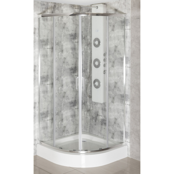 Kerra Aruba 80 Chrome Cabină de duș curbată cu tavă Alan [5]