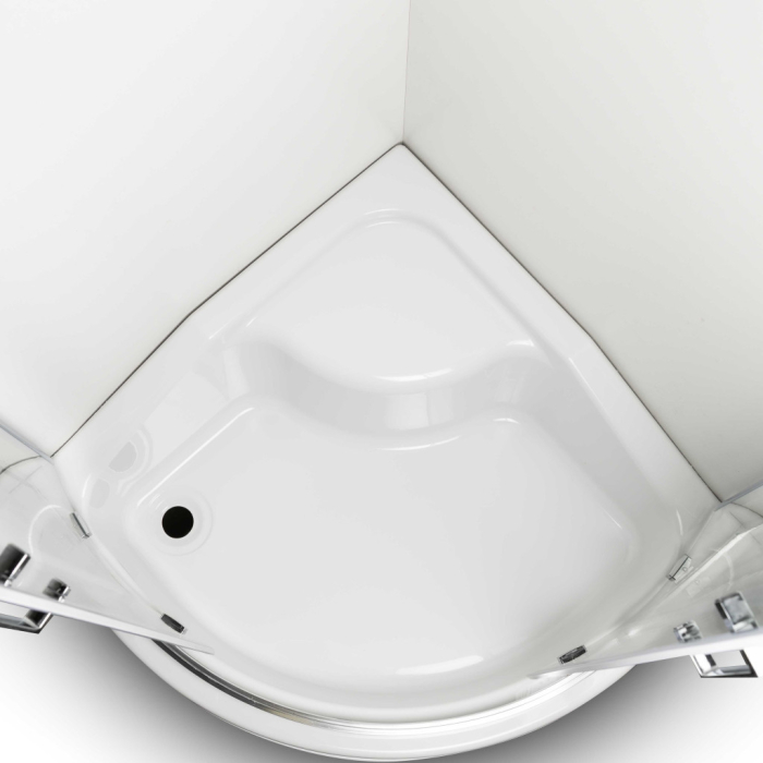 Kerra Aruba 80 GL cabină de duș curbată cromată cu tavă PS [2]