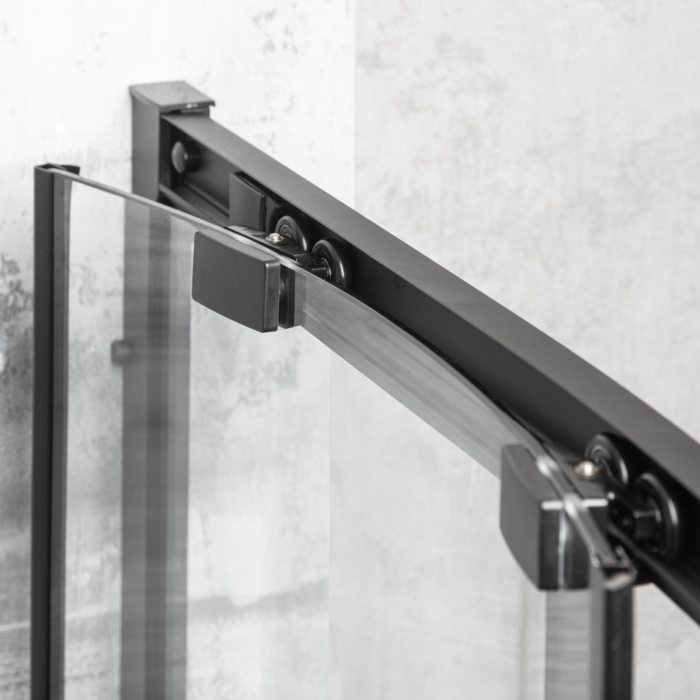 Kerra Aruba 80 GL cabină de duș curbată neagră cu tavă PS [7]