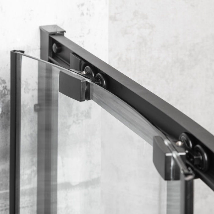 Kerra Aruba 80 negru curbat cabină de duș fără tavă [3]