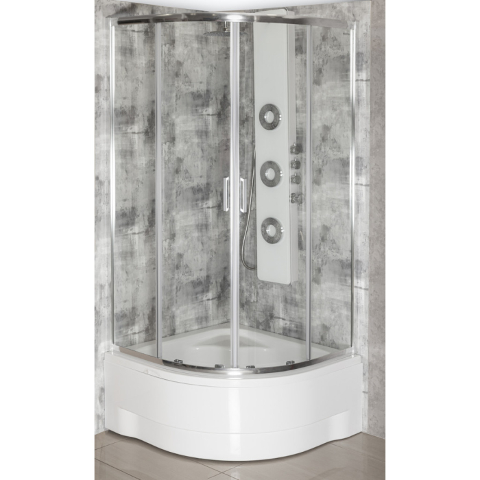 Kerra Aruba 90 GL cabină de duș curbată cromată cu tavă adâncă [3]