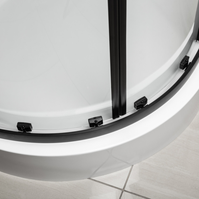 Kerra Aruba 90 negru curbat cabină de duș fără tavă [7]