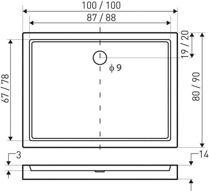 Kerra Cabină de duș asimetrică Silves 80x100 cu cădiță de duș [5]