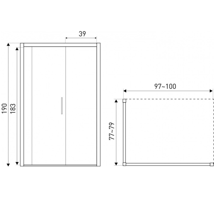 Kerra Cabină de duș asimetrică Silves 80x100 fără cădiță de duș [3]