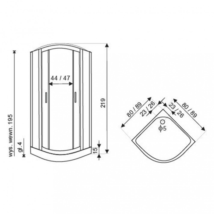 Kerra Cabină de duș cu hidromasaj curbată Leticia 80x80 cm [2]