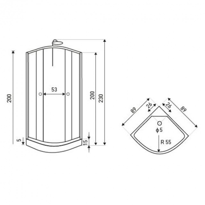 Kerra Cabină de duș cu hidromasaj curbată Strada 90x90 cm [4]