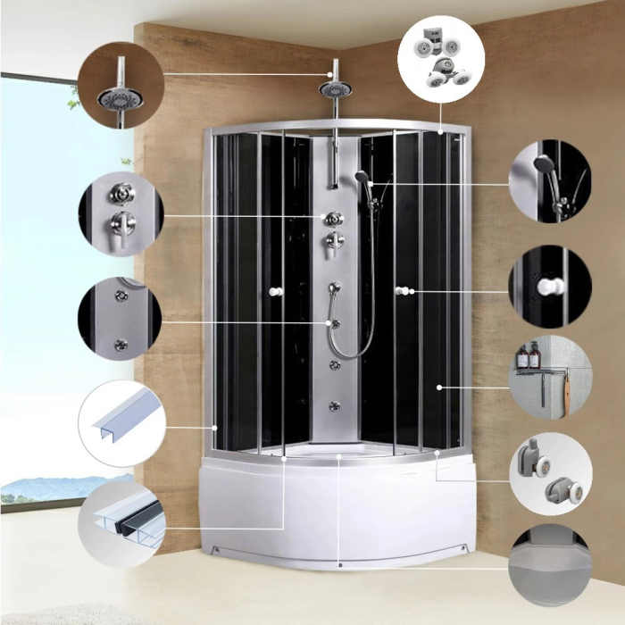 Kerra Cabină de duș cu hidromasaj Karolina 90x90 cm, curbată și adâncă [3]