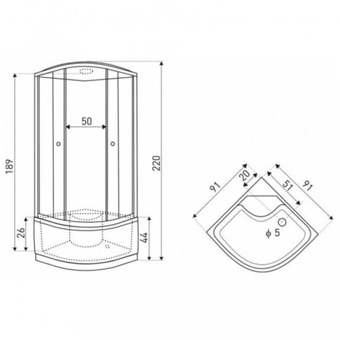 Kerra Cabină de duș cu hidromasaj Presto 90x90 cm, cu tavă curbată adâncă [2]
