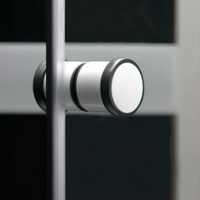 Kerra Cabină de duș curbată CLASICĂ cu perete posterior alb, 89x89x210 cm [3]