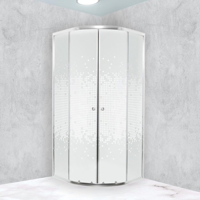 Kerra Cabină de duș curbată Pixel White 80 fără cădiță de duș [2]