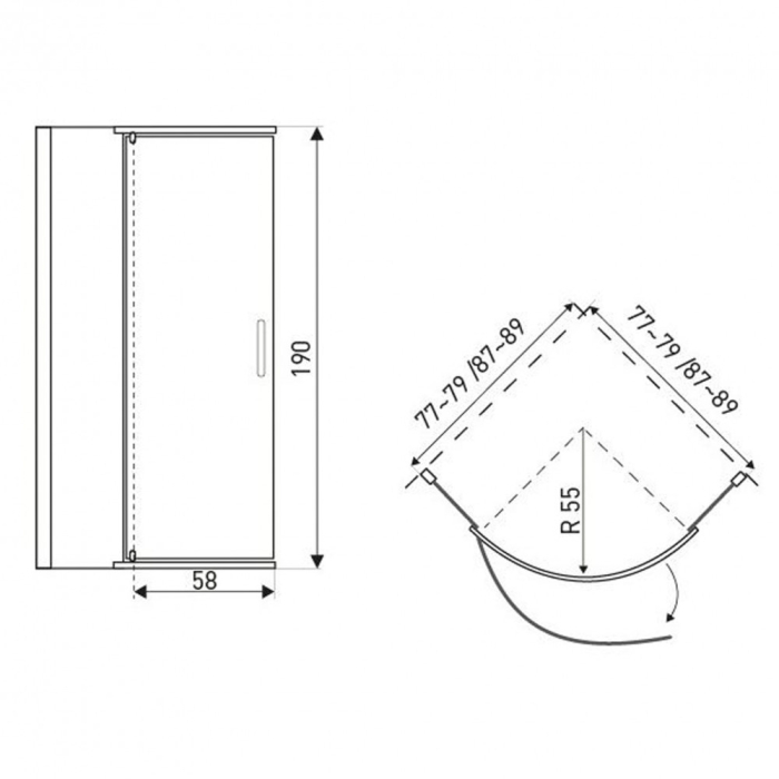 Kerra Cabină de duș curbată Splash 80x80 cm cu cădiță de duș [4]