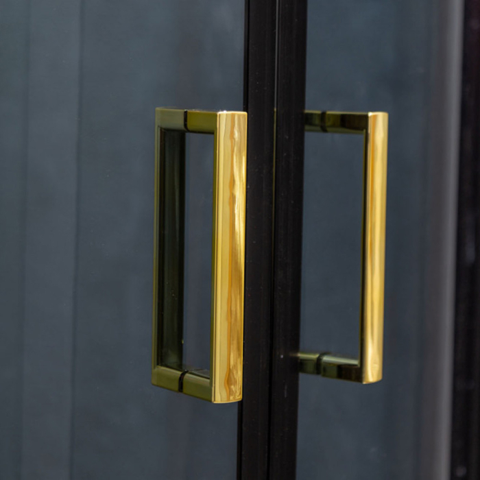 Kerra Cabină de duș curbată Tiara Gold 90x90 cm fără cădiță de duș [3]