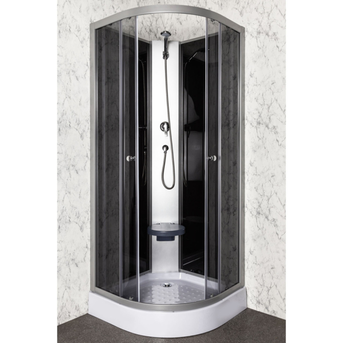 Kerra Cabină de duș Evora Black 90 cu cădiță de duș [5]