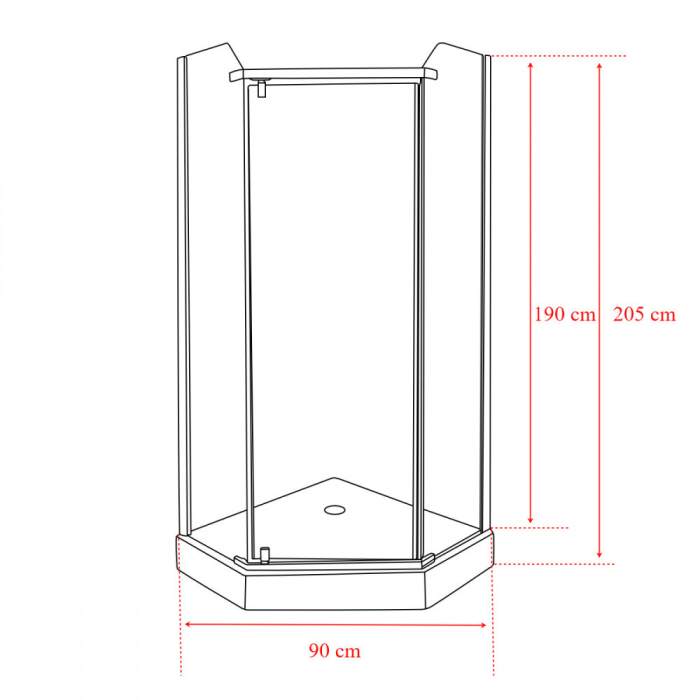 Kerra Cabină de duș pătrată Glasgow 90x90 cm fără cădiță de duș [3]