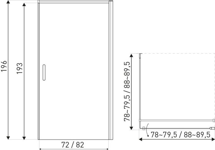Kerra Cabină de duș pătrată Hera 90x90 cm cu ușă batantă și cădiță de duș [2]
