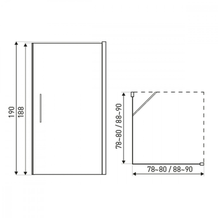 Kerra Cabină de duș pătrată Monica 80x80 cm fără cădiță de duș [3]