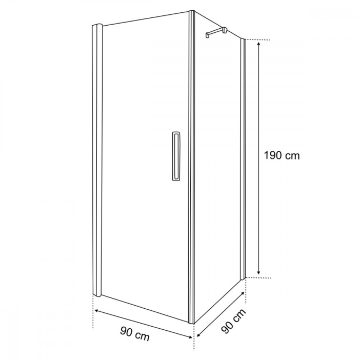 Kerra Cabină de duș pătrată Monica 90x90 cm fără cădiță de duș [3]