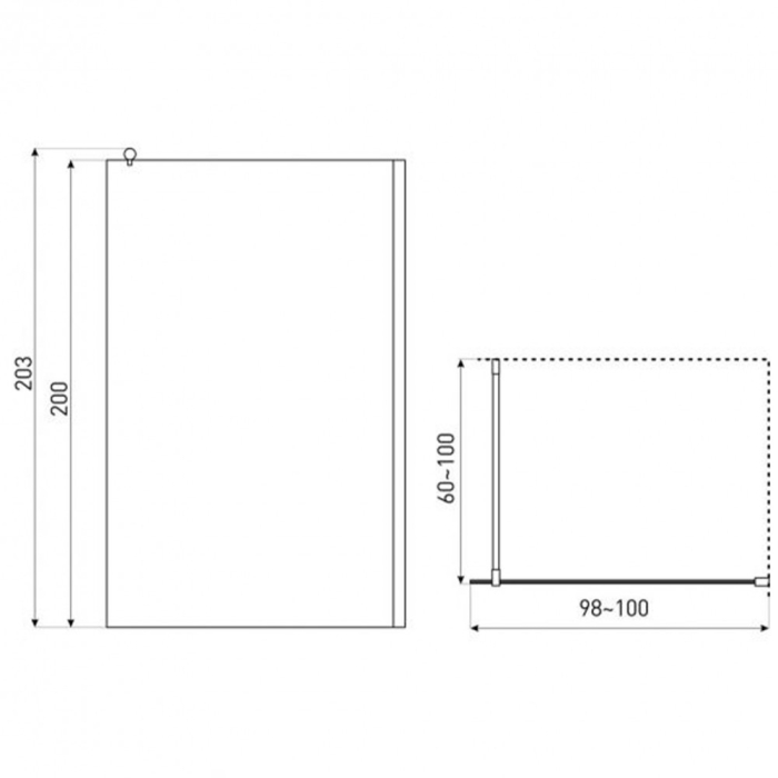 Kerra Cabină de duș walk-in Linia 100 [2]