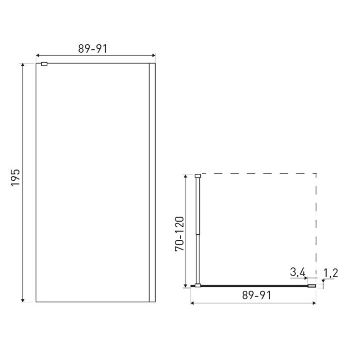 Kerra Cabină de duș walk-in Milagro 90x195 cm [2]