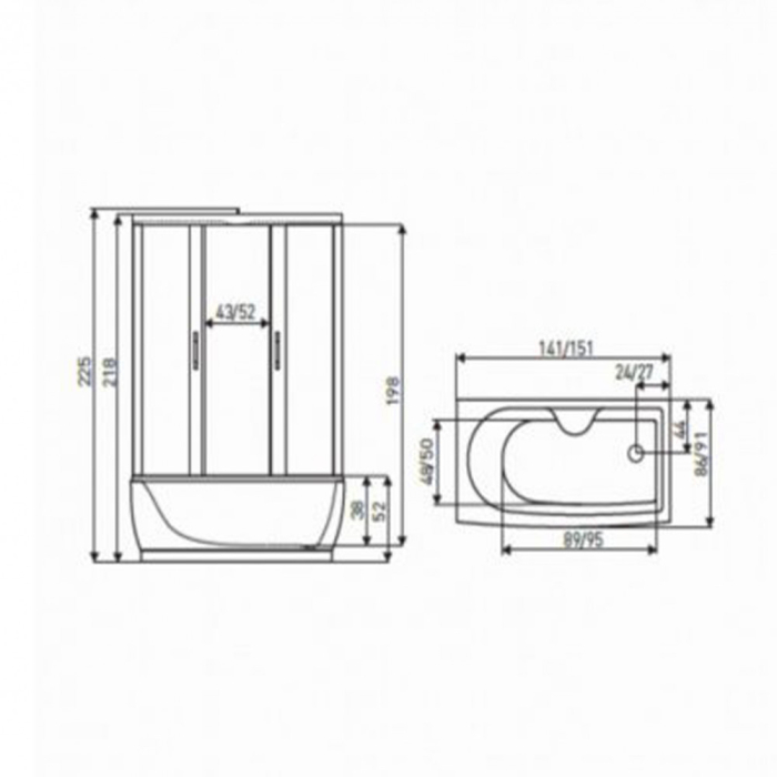 Kerra Cadă cu hidromasaj Mocca 85x150 cm [3]