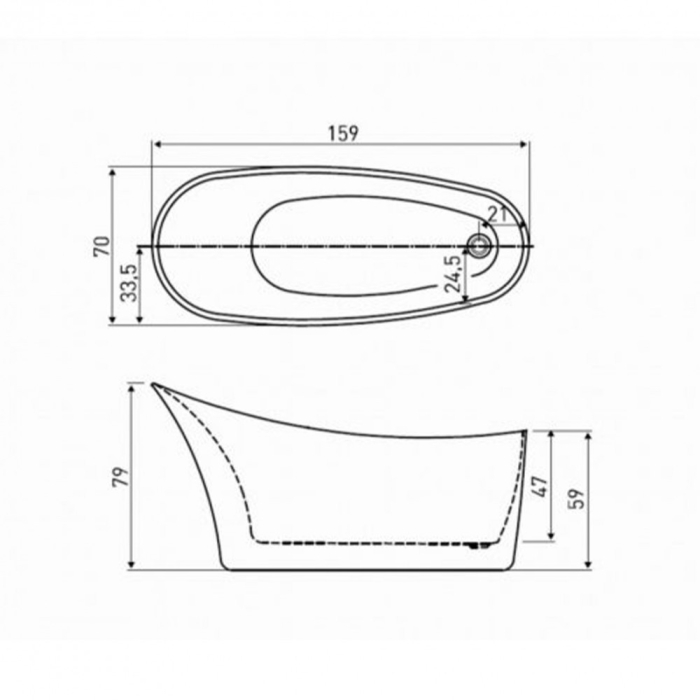 Kerra Cadă de baie acrilică independentă Maya 159 cm [3]