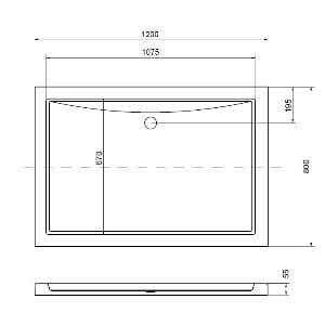 Kerra Cădiță de duș acrilică asimetrică Oskar - joasă 120x80 cm [3]