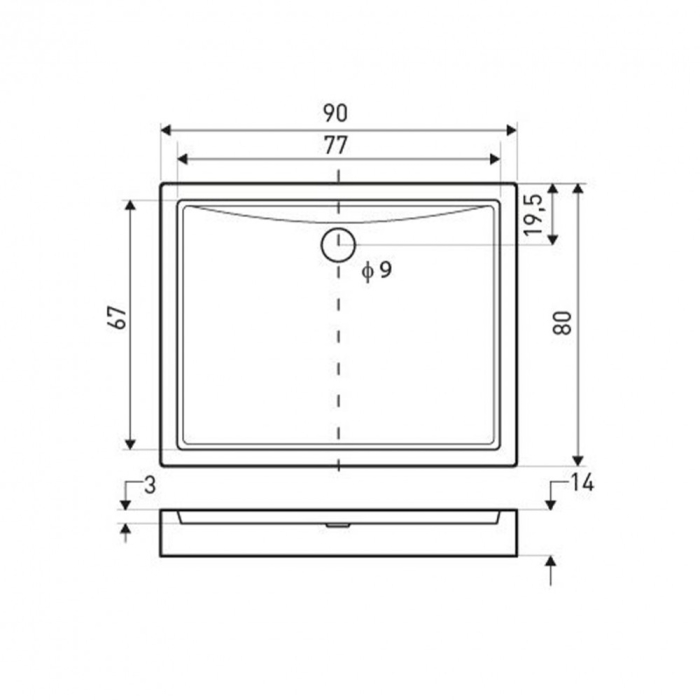 Kerra Cădiță de duș pătrată universală Victor 90x80 cm [2]