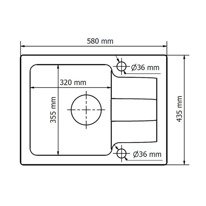 Kerra Chiuvetă Coast 25 cu un singur bazin din granit cu tavă de scurgere și robinet Mona - bej [4]