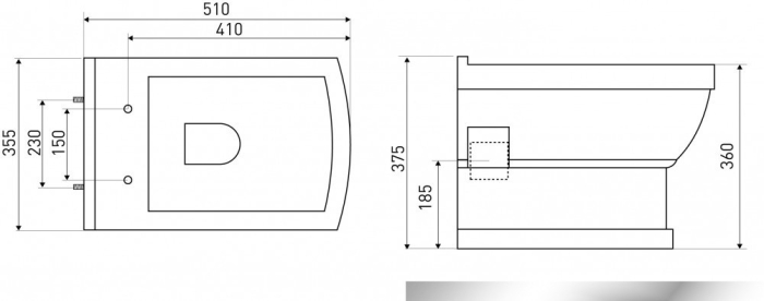 Kerra Cleopatra 16 WC cu montare pe perete cm [3]