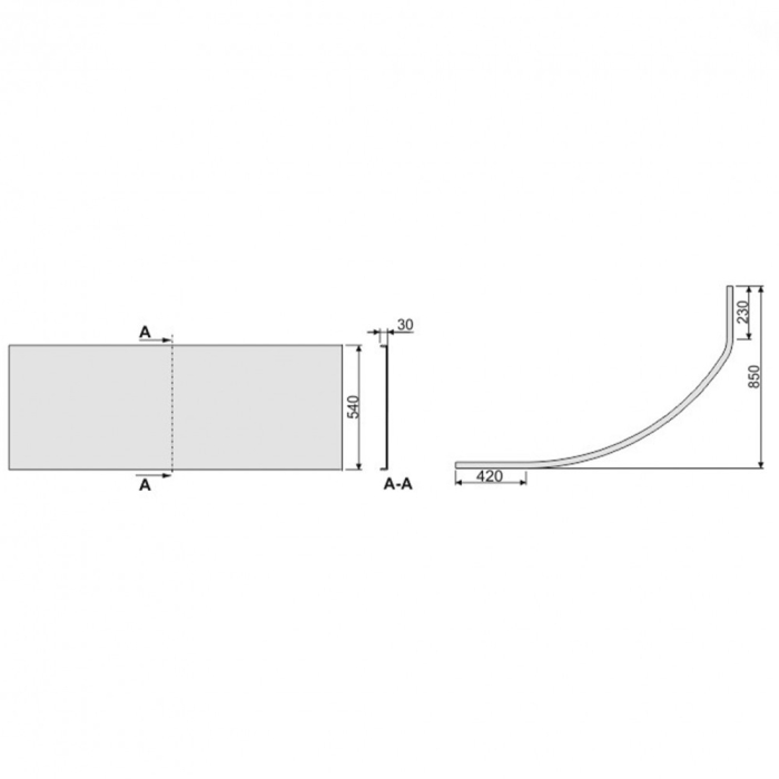 Kerra Front asimetric pentru cadă SIMPLA 85x150 [2]
