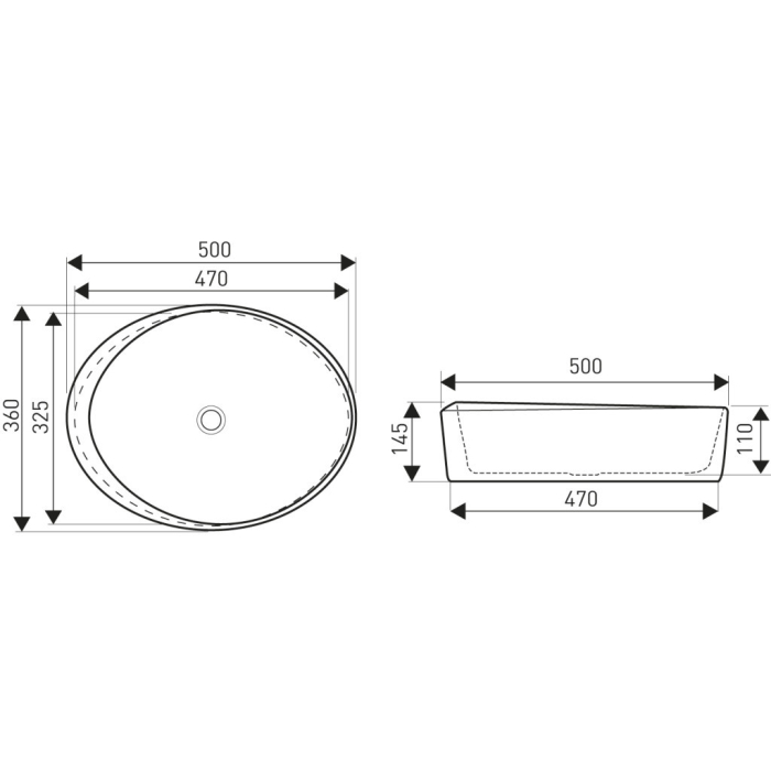 Kerra KR-9035 lavoar cu design ceramic 50 cm [2]
