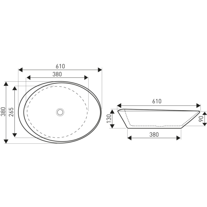 Kerra KR-9036 chiuvetă cu design ceramic 61 cm [2]