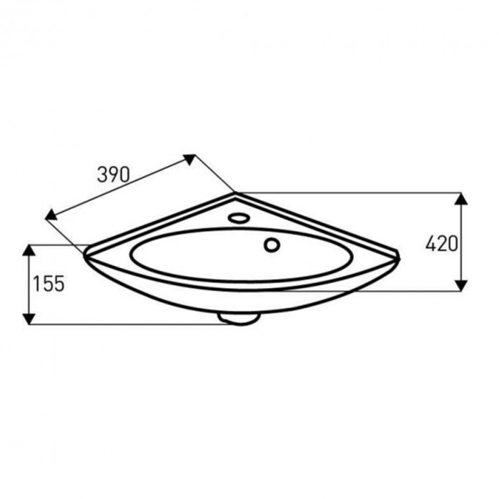 Kerra Lavoar de colț ceramic ELF Nar 39x42 cm [2]