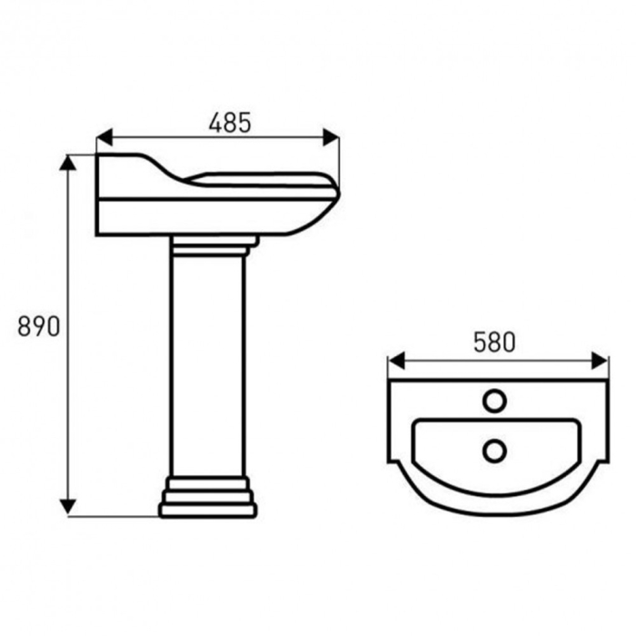 Kerra Lavoar Retro KR-12 cu piedestal 58x48 cm [2]