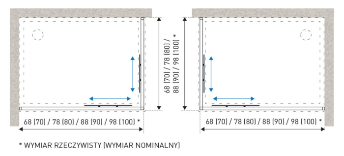 Kerra Olga SQ Element 90 ușă de duș negru [4]