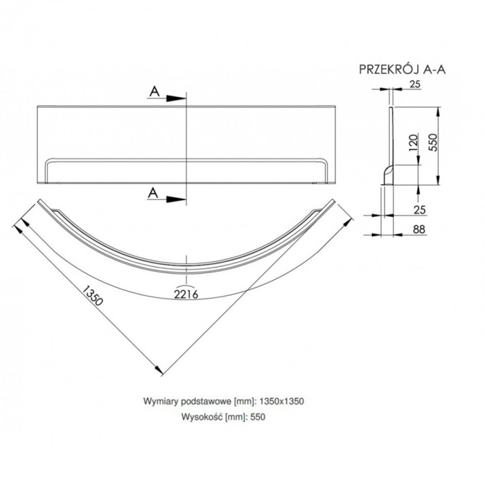 Kerra Panou frontal cadă de colț Wivea 135 [2]
