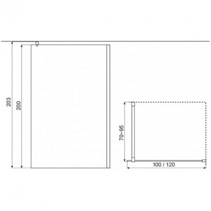 Kerra Perete de duș cu dungi Alfa 100x200 cm [3]