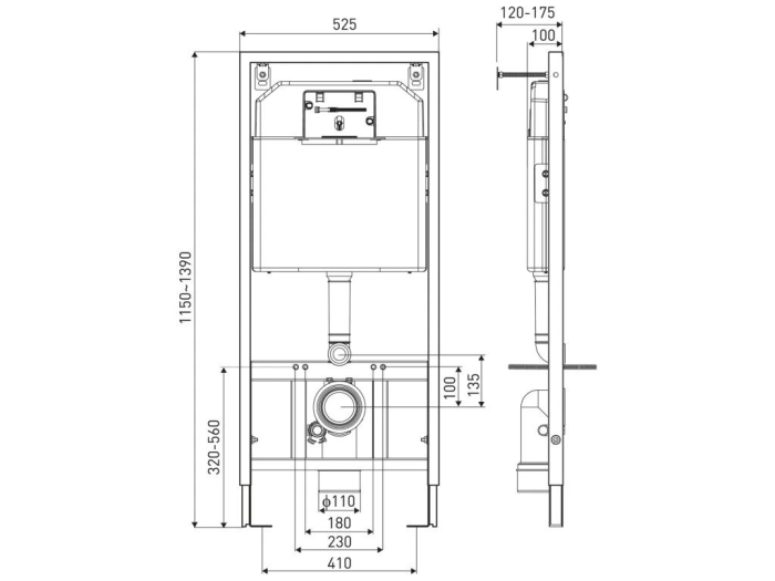 Kerra Set rezervor de toaletă de perete Cleopatra Pacific Chrome [5]