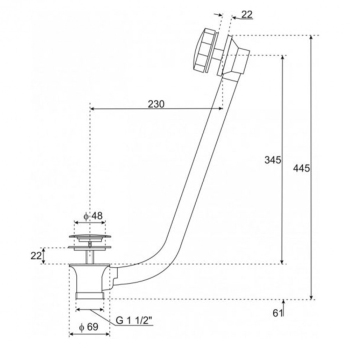 Kerra Sifon de preaplin pentru cadă DREEMPMOS MOS, culoare bronz antic [2]