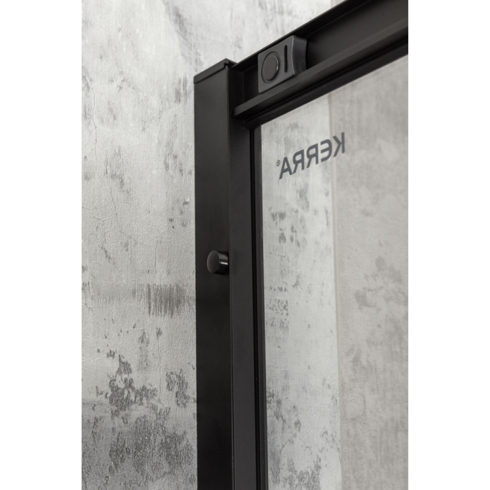 Kerra Solid RPS 80 Negru curbat cu o singură ușă cabină de duș fără tavă [5]