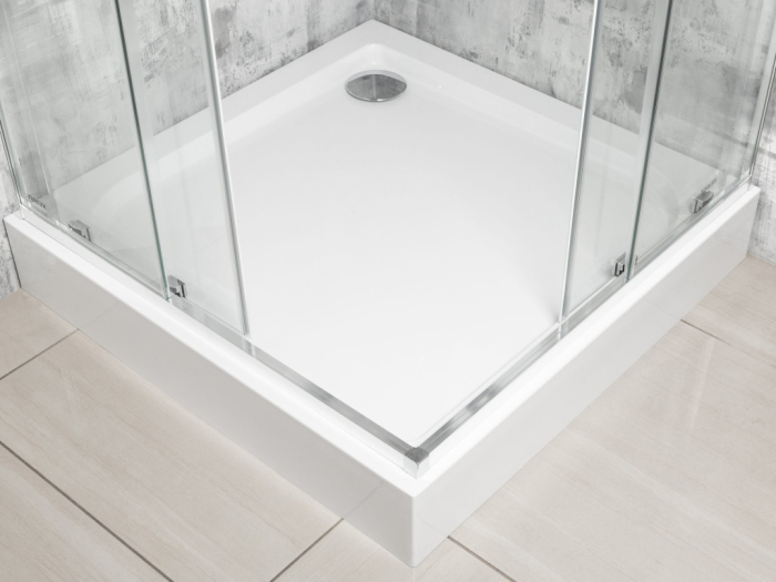 Kerra Solid SQ 100 Chrome cabină de duș pătrată cu tavă de duș [4]