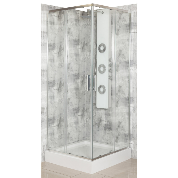Kerra Solid SQ 100 crom pătrat cabină de duș fără tavă [3]