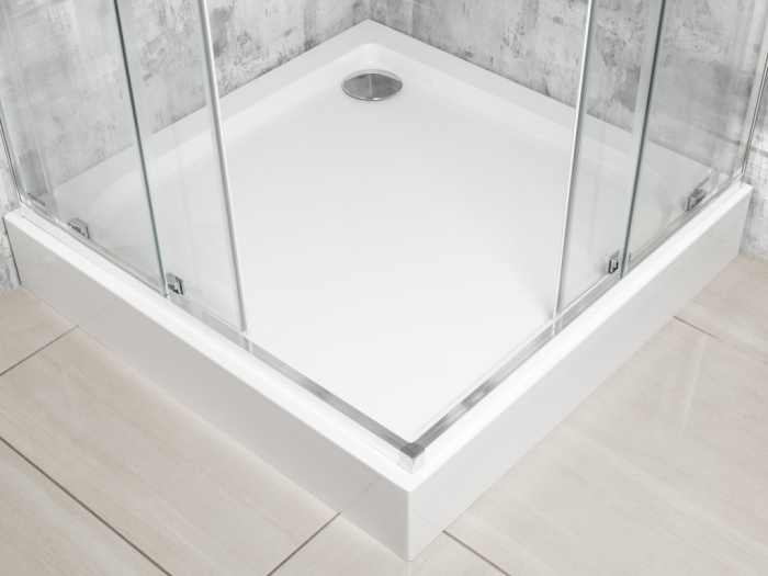 Kerra Solid SQ 80 Chrome cabină de duș pătrată cu tavă de duș [4]