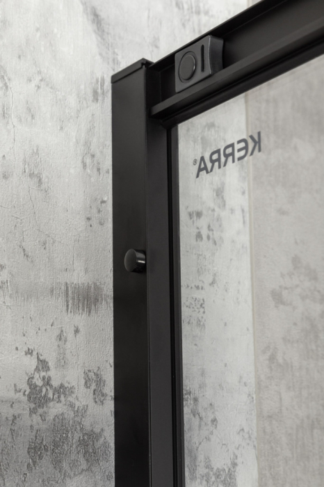 Kerra Solid SQ 80 negru pătrat cabină de duș cu tavă de duș [2]